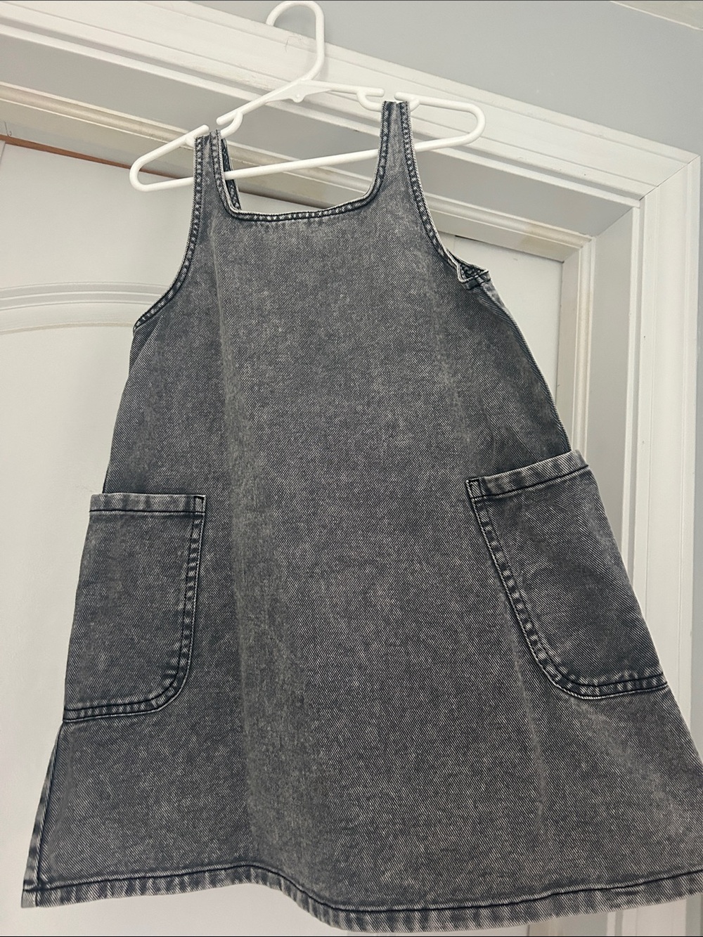 H&M Kids Grey Washed Denim Pinafore Dress